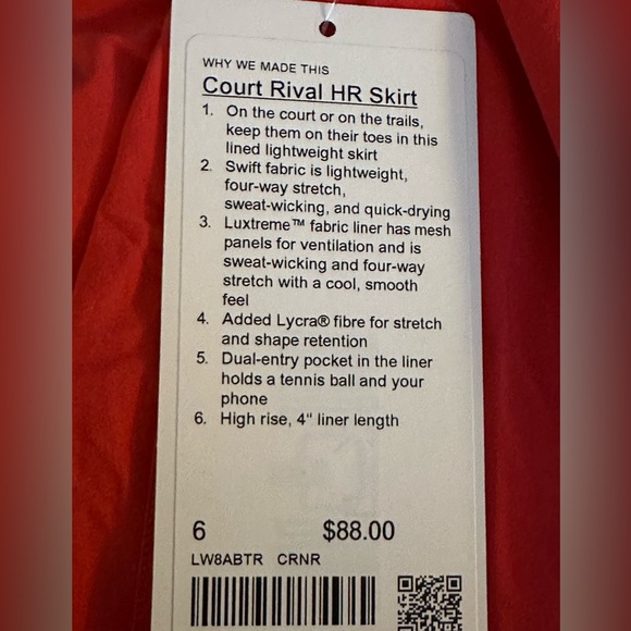 Lululemon Court Rival HR Skirt - Picture 7 of 8